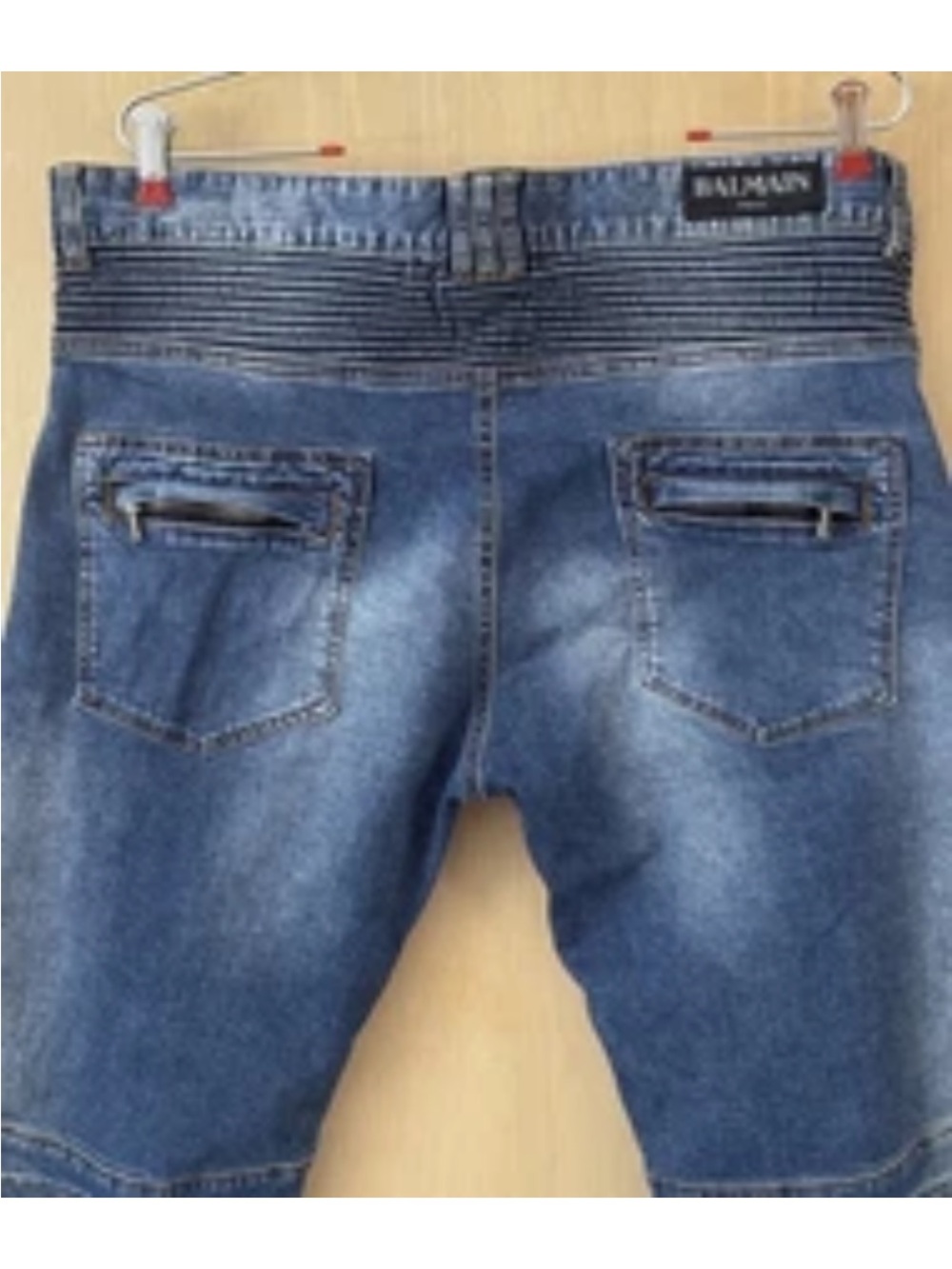 Balmain Paris Men’s 38 Distressed Biker Moto Jeans Zip Pockets - Picture 4 of 13